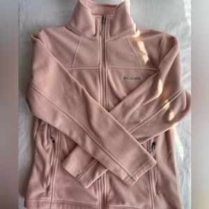 Columbia Soft Fleece Full Zip Jacket Women’s L Pink Lightweight Outdoor
